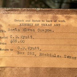 1948 Original Santa Elena Canyon Texas Painting 