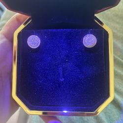 14k Round Diamond Earrings 