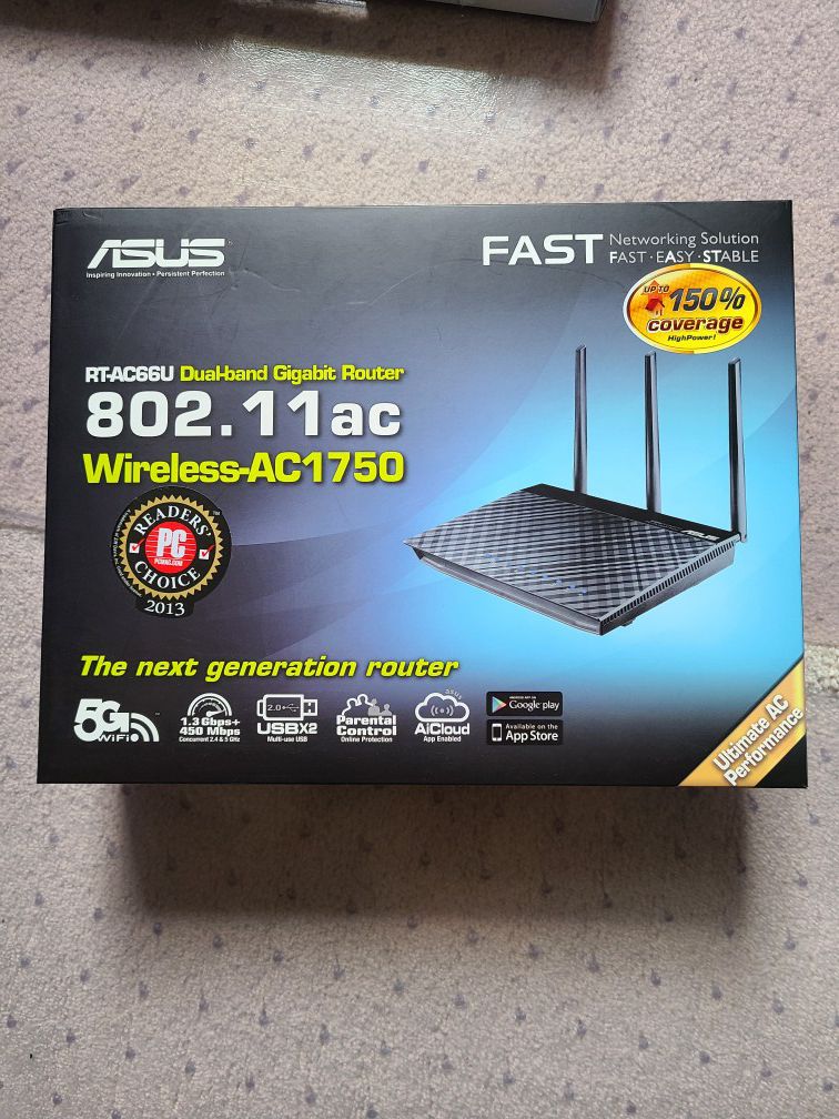 Asus RT-AC66U dual band AC1750 wiress router