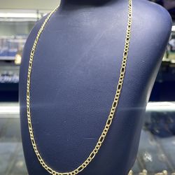 10K Figaro Chain 18in 3.5mm