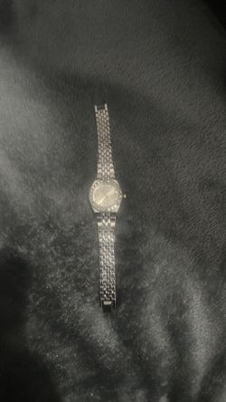 Silver Tone Watch with Crystal Bezel