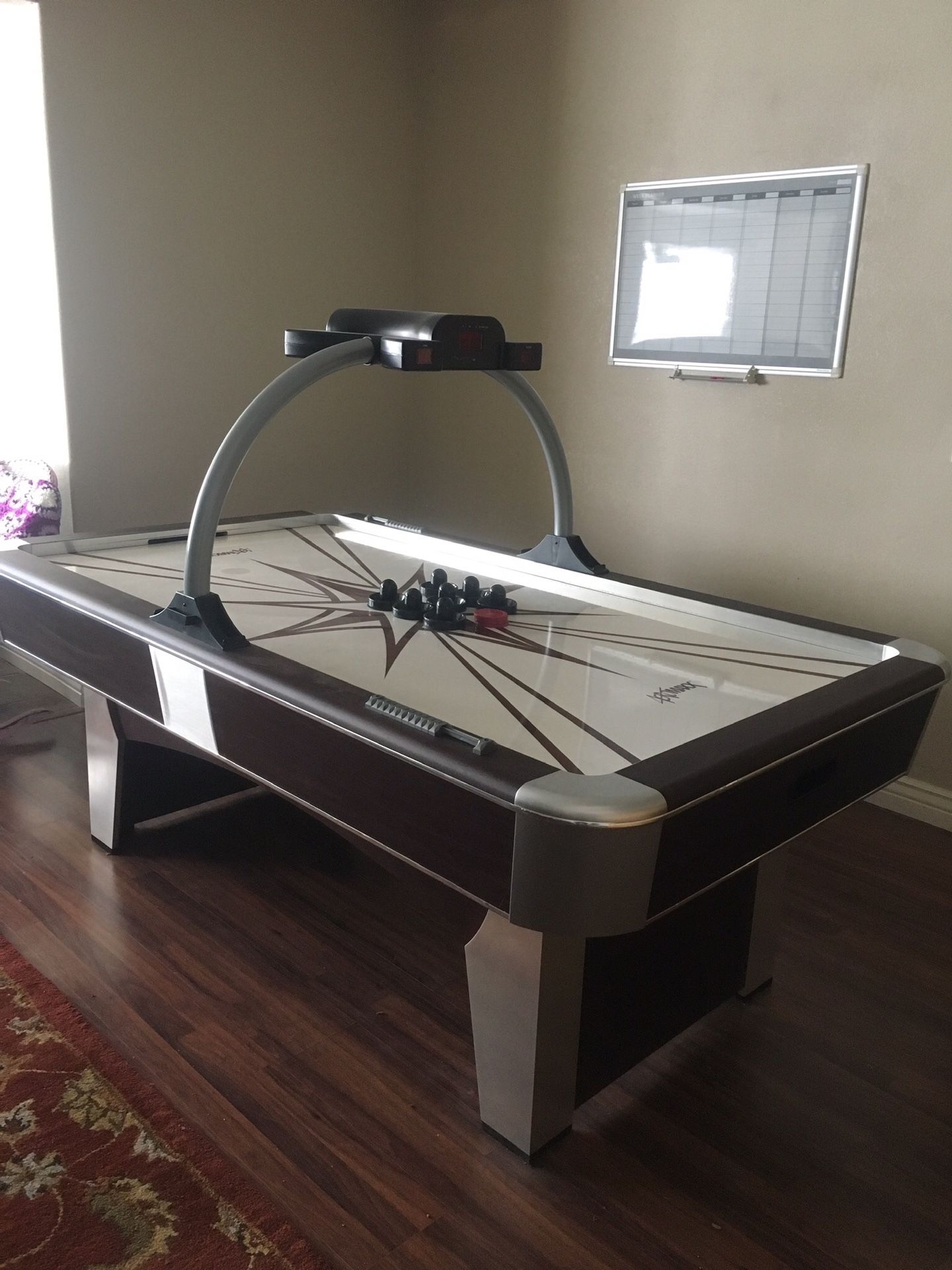 Aeromaxx air hockey table. Retails for 997. on Amazon. We’re moving and don’t have room to bring it.