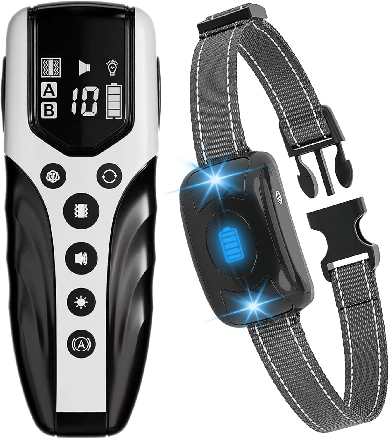 Bark Collar with Remote - Automatic Bark and Dog Training Collar Combo, No Shock, No Pain, 2000ft Range Vibration Bark Collar for Small, Large and Med