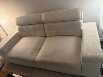 Modern White Bouclé Sofa / Loveseat