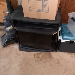 Swivel TV Stand Glass Doors