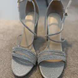 Rhinestone Block Heels