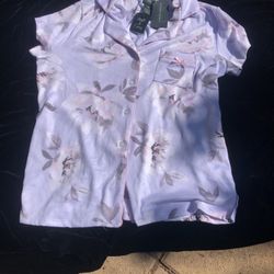NWT Laura Ashley Peri-Floral Soft & Cozy Pajama Top. Size M