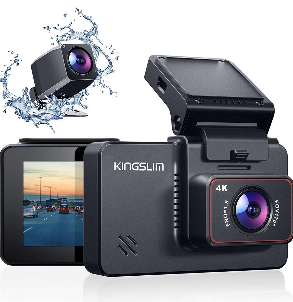 📷 $75 Brand New In Box D4 4K Dual Dash Cam with Built-in Wi-Fi GPS