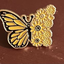 Yellow Butterfly Pin Brooch So Cute 