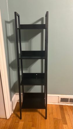 black bookshelf