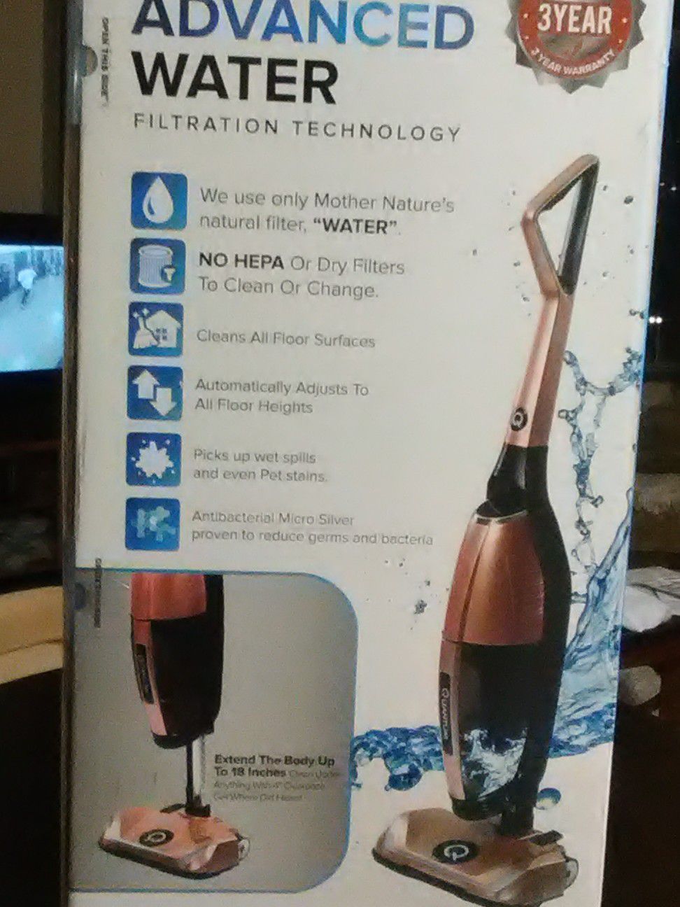 THE QUANTUM X " THE ONLY UPRIGHT VACUUM WITH WATER FILTRATION TECHNOLOGY"