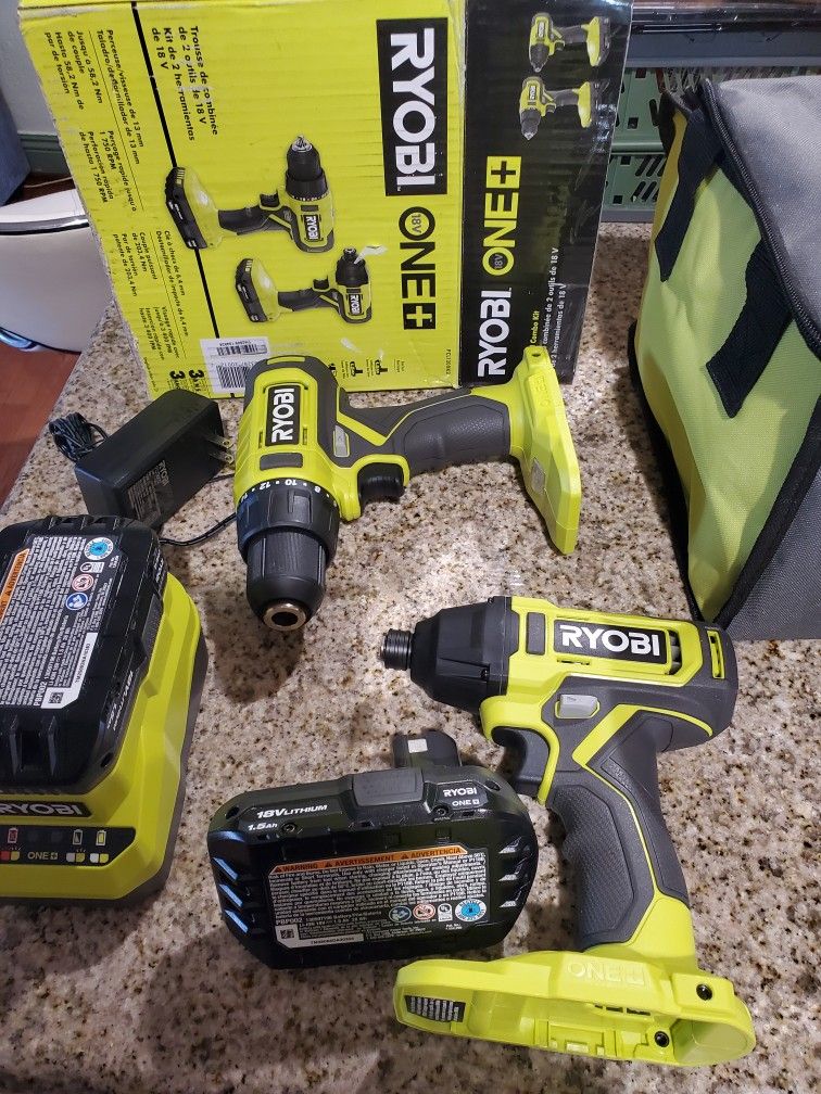 Ryobi Drill And Impact Set 18v