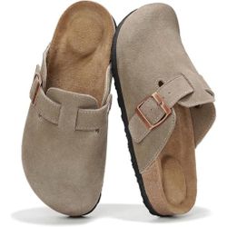 Women Clog Mule Stylish Sandals Taupe 5.5 size