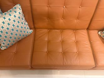 Camel leather sofa