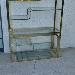 Milo Baughman style vintage 2 pc etagere 10 of 13 glass pcs $1000obo
