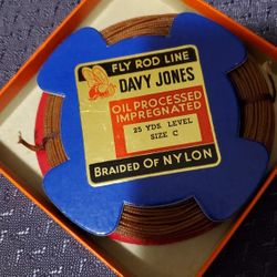 Fly Fishing Rod And A New Roll Of Line, Davy Jones, 25 Yards, level C, Braden of Nylon, Made in USA  
