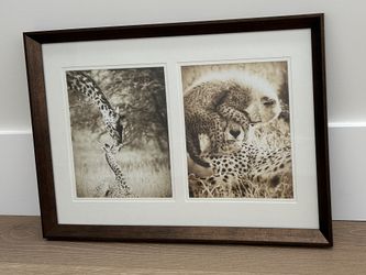 Baby And Mother Animal Framed Art