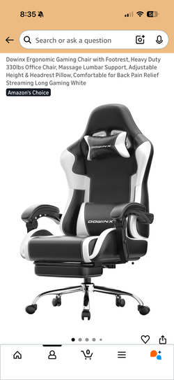 Brand new Ergonomic Gaming Chair with Footrest, Heavy Duty 330lbs Office Chair, Massage Lumbar Support, Adjustable Height & Headrest Pillow, Comfortab
