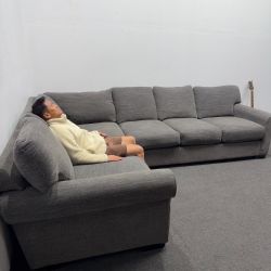 Oversized Gray Sectional Couch - Deep Seats - Great condition - Can Deliver