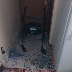 Medline Superlight Aluminum Rollator With Storage.