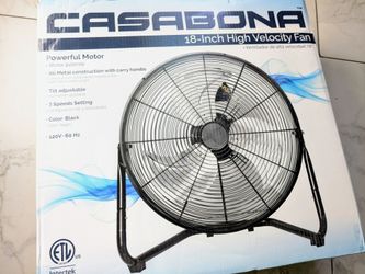 18" High Velocity 3 Speed Metal Construction Fan