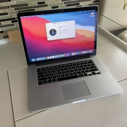 Apple 2015 15” MacBook Pro Retina 2.2ghz Quad Core i7 16gb RAM 256gb Flash Webcam WiFi Big Sur 