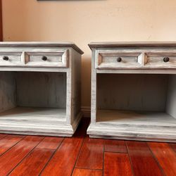 Pair of Nightstands – Century Furniture (Distressed Finish)