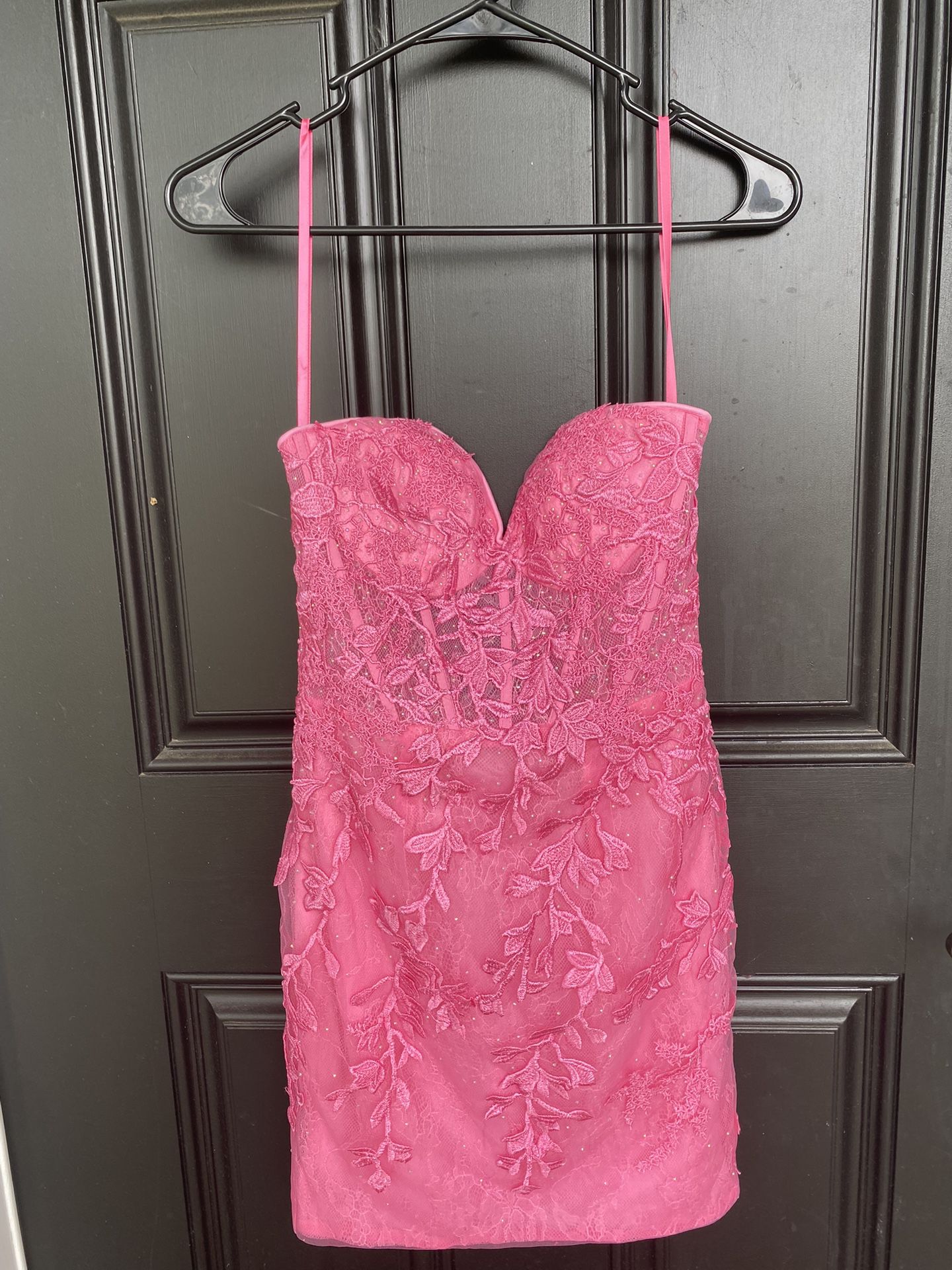 Brand New - Size 2 / Pink Strapless Corset Back Tight Dress