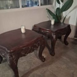 2 Custom Hand Crafted Mahogany Tables 