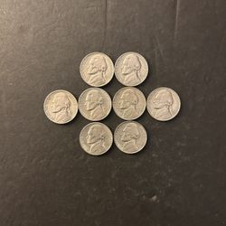Coins – Jefferson Nickels – all Low Mintage - San Francisco mint – 1939/47S/48S/49S/51S/52 and Philadelphia mint – 1950P,1955P - Total 8 Coins $31