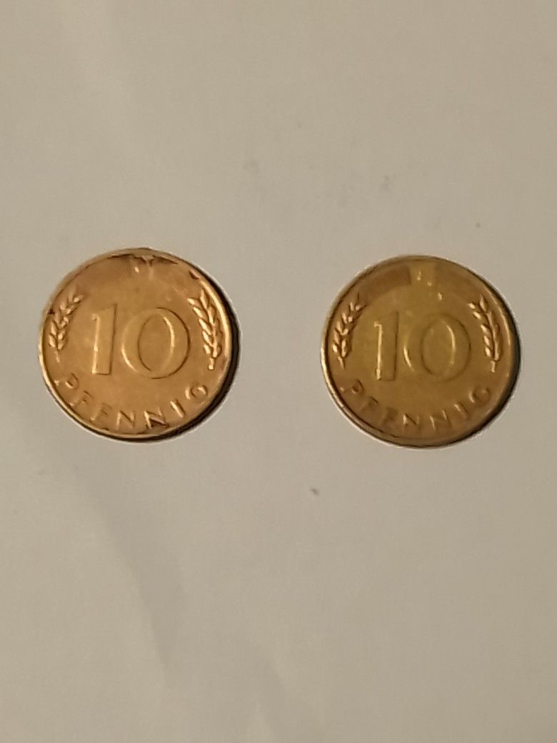 PRICE REDUCED 2 - 10 Pfennig 1950s