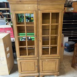 2 Piece Standing Wood Cabinet