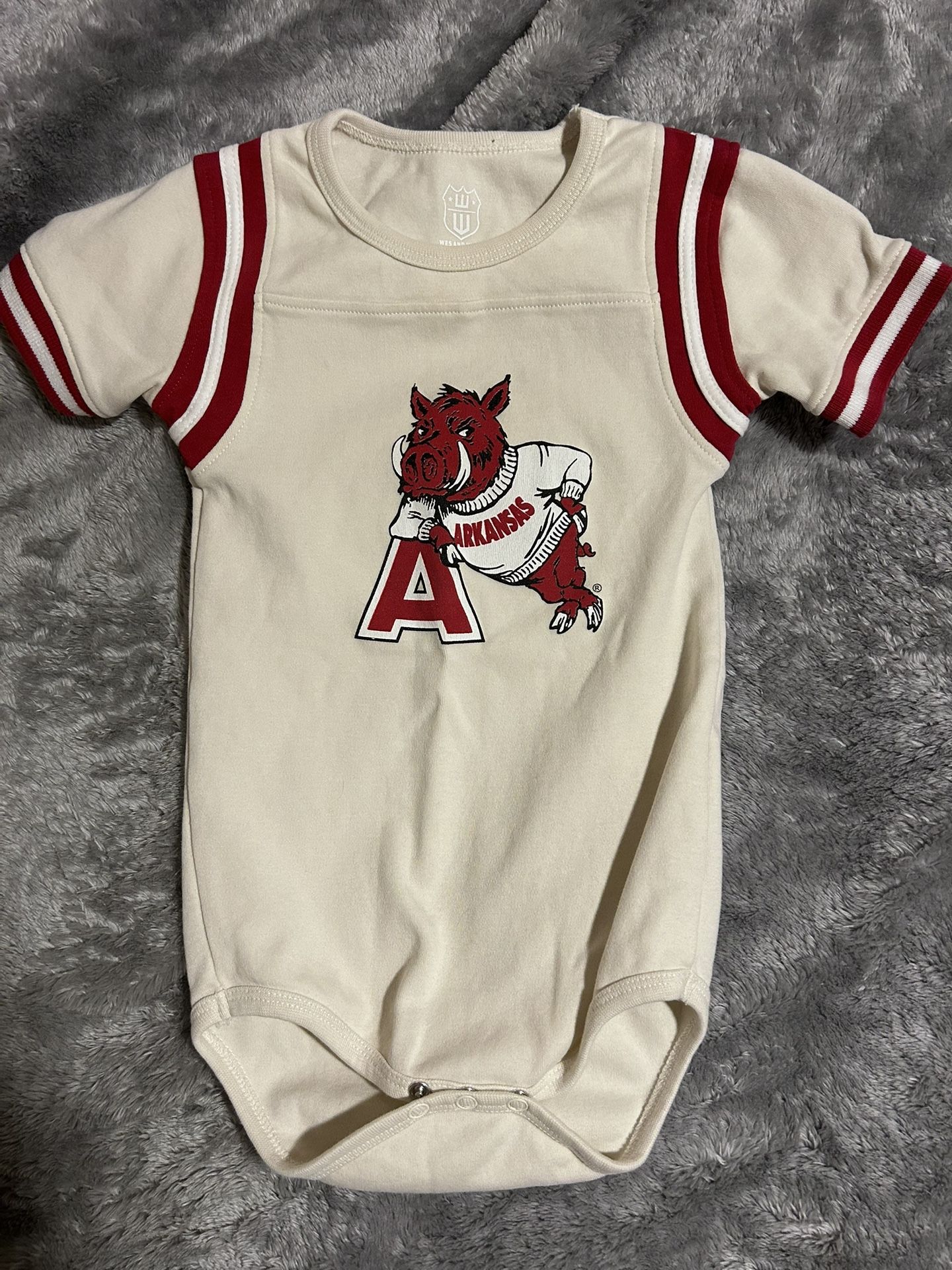 Arkansas Razorbacks snap onesie for 12 month old