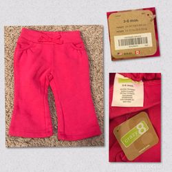 New pink 3-6 months pants