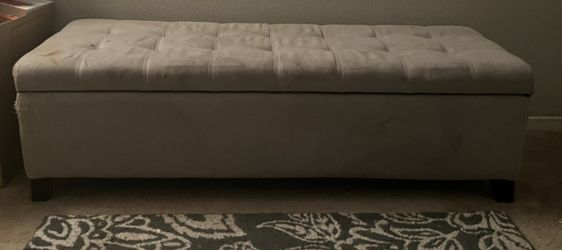 Gray Storage Ottoman