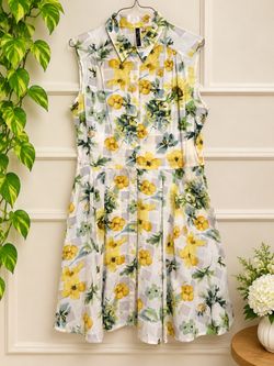 Sleeveless Floral Print Shirt Dress