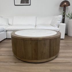 New Round Coffee Table W/Wheels
