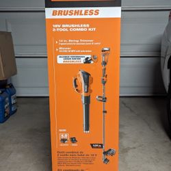 Rigid 18V Brushless Trimmer And Blower Kit