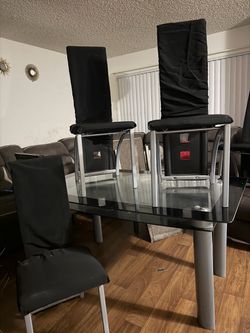 Glass Dining Table Set – 6 Chairs – $210 OBO