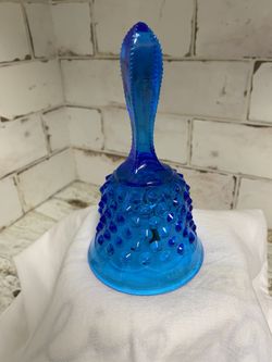 Fenton Colonial Blue Hobnail Glass Bell 5.75”Ht X 3.5” base, no damage