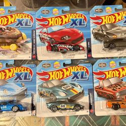 HOT WHEELS XL SET OF 6 '83 SILVERADO PORSCHE SKYLINE SUPRA DRIFTER SEGUNDO 1:43