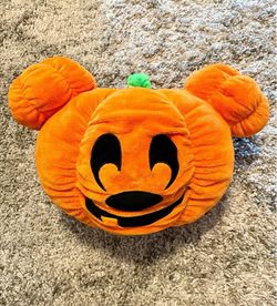Disney Mickey Mouse Spooktacular Pumpkin Plush Halloween Pillow 12"