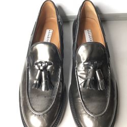Fratelli Rossetti Metallic Gray Tassel Loafers Shoes Women’s Sz 37.5 EU/7 US