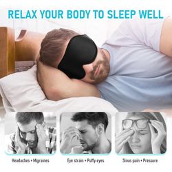 FlyCoco Blackout Eye Mask for Sleeping, 3D Contoured Cup No Pressure Sleep Mask with Adjustable Strap, Ultra-Thin Sides Breathable Lightweight Soft Ey