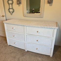 White Wicker 6 Drawer Dresser ~ PIER 1 Bristol Collection