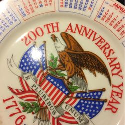 200th year anniversary plate Calendar