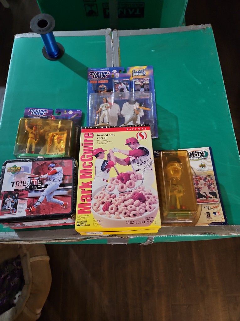 5 Pcs. Lunch Box,Cereal, Bobblehead, 2 Starting Lineup Figures