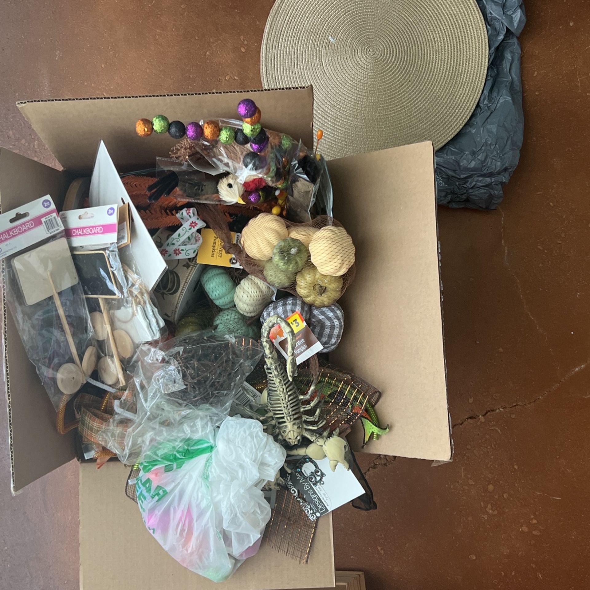 Box Of Craft Items For Fall And Halloween