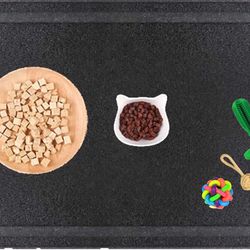 Pet Feeding Mat, Bowl Mats for Dog and Cat, Silicone Non-Slip Absorbent Waterproof Mat, Easy to Clean Mats, Dog Dish Mats for Floors Waterproof
