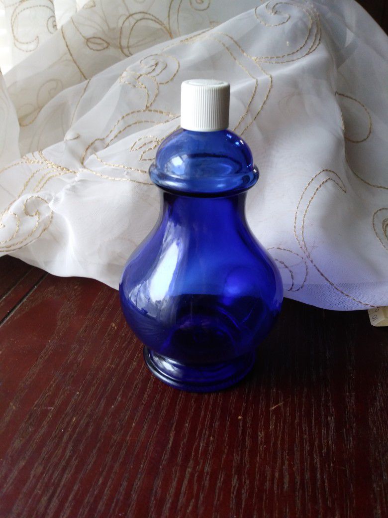 Vintage Cobalt Blue Avon Perfume Bottle